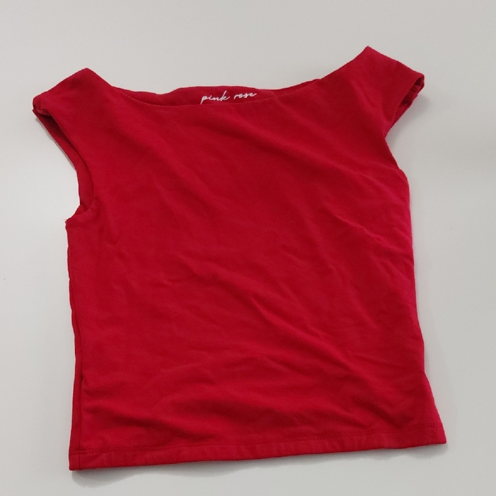 PINK ROSE Vibrant Red womens Crop